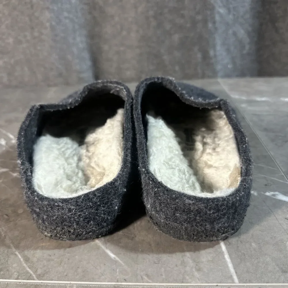Birkenstock Zermatt Gray Shearling Wool Felt Clog Slippers Mens EU 41 US 8 R B1